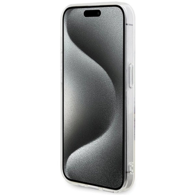 Guess IML Flowers Wreatch MagSafe Dėklas skirtas iPhone 15 Pro - Permatomas 4