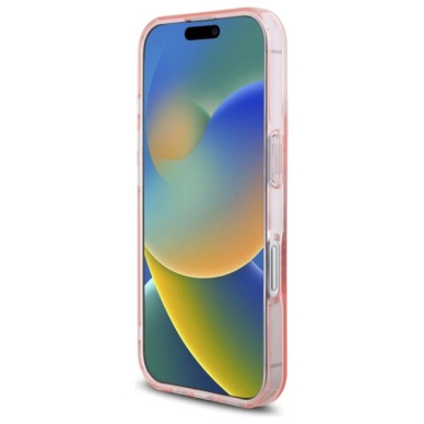 iPhone 16 – Guess IML Flowers Wreath MagSafe dėklas - Rožinis 4