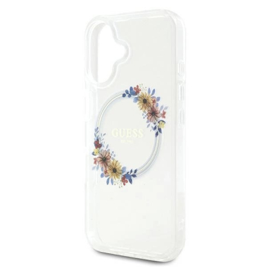 Dėklas Guess IML Flowers Wreath MagSafe iPhone 16 Plus - Clear 5 Dėklas Guess IML Flowers Wreath MagSafe iPhone 16 Plus - Clear 5