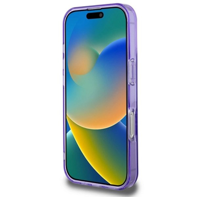 iPhone 16 Pro – Guess IML Flowers Wreath MagSafe dėklas - Violetinis 4