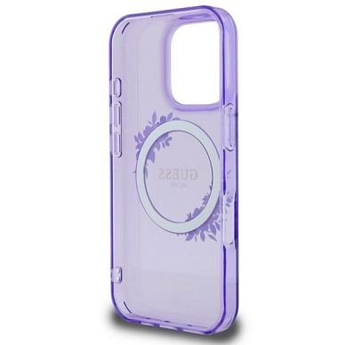 iPhone 16 Pro – Guess IML Flowers Wreath MagSafe dėklas - Violetinis 6 iPhone 16 Pro – Guess IML Flowers Wreath MagSafe dėklas - Violetinis 6