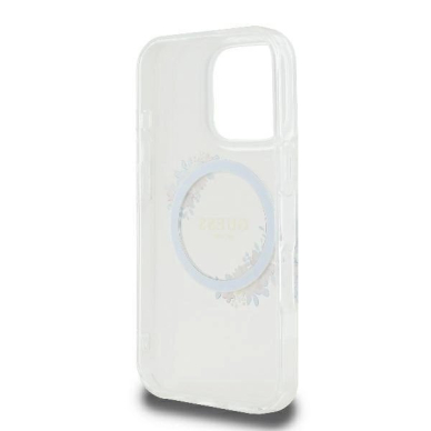 iPhone 16 Pro Max – Guess IML Flowers Wreath MagSafe dėklas - Skaidrus 4