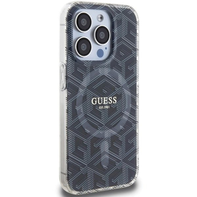 Originalus Guess dėklas IML GCube MagSafeiPhone 15 Pro - Juodas 3 Originalus Guess dėklas IML GCube MagSafeiPhone 15 Pro - Juodas 3