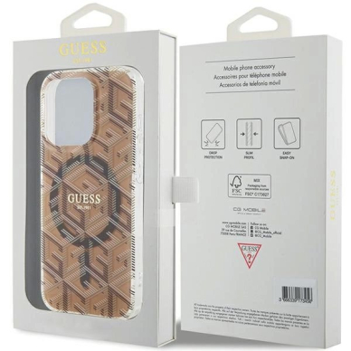 Originalus Guess dėklas IML GCube MagSafeiPhone 15 Pro - Rudas 7 Originalus Guess dėklas IML GCube MagSafeiPhone 15 Pro - Rudas 7