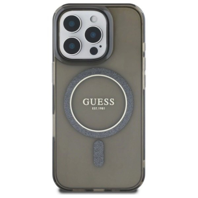 Dėklas Guess IML Glitter Circle MagSafe iPhone 16 Pro - Juodas 2 Dėklas Guess IML Glitter Circle MagSafe iPhone 16 Pro - Juodas 2