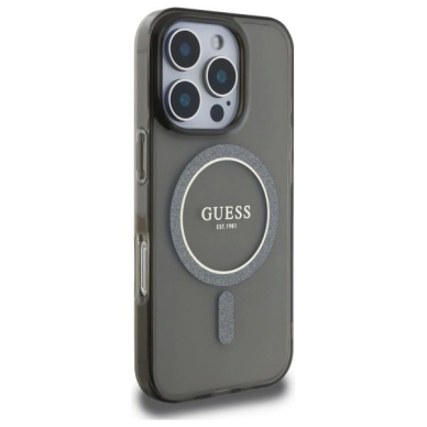 Dėklas Guess IML Glitter Circle MagSafe iPhone 16 Pro - Juodas 3 Dėklas Guess IML Glitter Circle MagSafe iPhone 16 Pro - Juodas 3