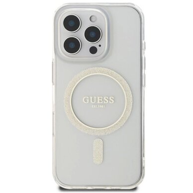 iPhone 16 Pro Max Guess IML Glitter Circle MagSafe dėklas – skaidrus 2 iPhone 16 Pro Max Guess IML Glitter Circle MagSafe dėklas – skaidrus 2