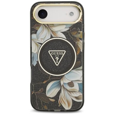 iPhone Air Guess IML Glitter Flowers Triangle MagSafe dėklas – juodas 2 iPhone Air Guess IML Glitter Flowers Triangle MagSafe dėklas – juodas 2