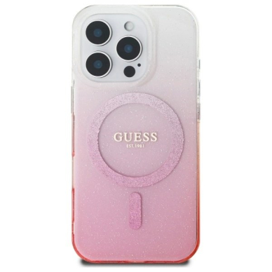 iPhone 16 Pro Max – Guess IML Glitter Gradient MagSafe dėklas - Rožinis 2