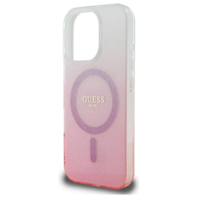 iPhone 16 Pro Max – Guess IML Glitter Gradient MagSafe dėklas - Rožinis 5