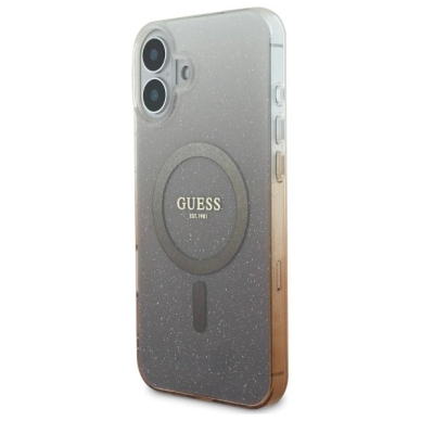 iPhone 16 – Guess IML Glitter Gradient MagSafe dėklas - Rudas 1