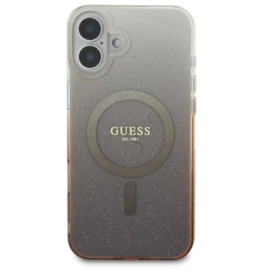 iPhone 16 – Guess IML Glitter Gradient MagSafe dėklas - Rudas 2 iPhone 16 – Guess IML Glitter Gradient MagSafe dėklas - Rudas 2
