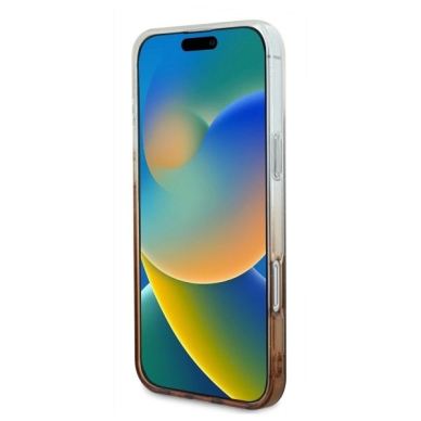 iPhone 16 – Guess IML Glitter Gradient MagSafe dėklas - Rudas 4