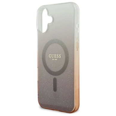 iPhone 16 – Guess IML Glitter Gradient MagSafe dėklas - Rudas 5