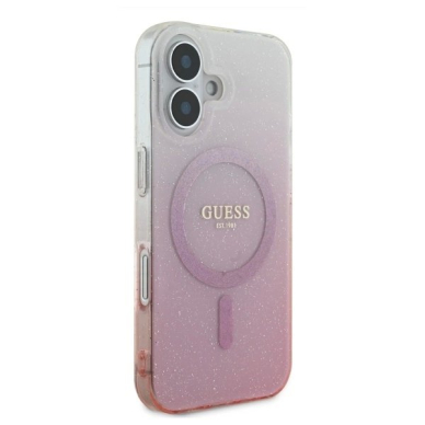 iPhone 16 – Guess IML Glitter Gradient MagSafe dėklas - Rožinis 3