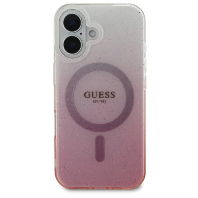 iPhone 16 Plus – Guess IML Glitter Gradient MagSafe dėklas - Rožinis 2