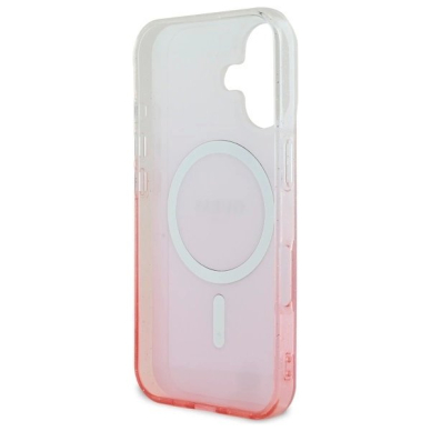 iPhone 16 Plus – Guess IML Glitter Gradient MagSafe dėklas - Rožinis 6
