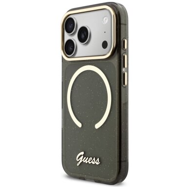 iPhone 17 Pro Guess IML Glitters Script Strap MagSafe dėklas – juodas 2 iPhone 17 Pro Guess IML Glitters Script Strap MagSafe dėklas – juodas 2