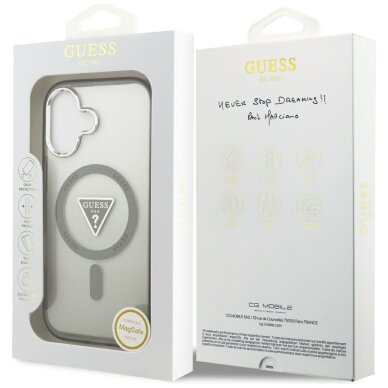 iPhone 17 Guess IML Gradient Triangle Logo MagSafe dėklas – alyvinis 7
