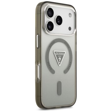 iPhone 17 Pro Guess IML Gradient Triangle Logo MagSafe dėklas – žalias 3