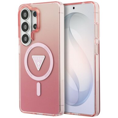 Samsung Galaxy S26 Ultra Guess IML Gradient Triangle MagSafe dėklas – rožinis Samsung Galaxy S26 Ultra Guess IML Gradient Triangle MagSafe dėklas – rožinis