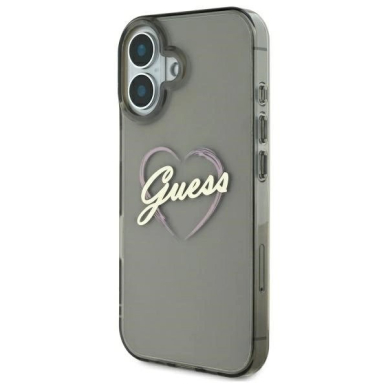 iPhone 16 Plus – Guess IML Heart dėklas - Juodas 1