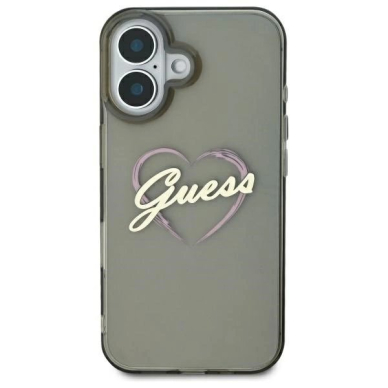 iPhone 16 Plus – Guess IML Heart dėklas - Juodas 2