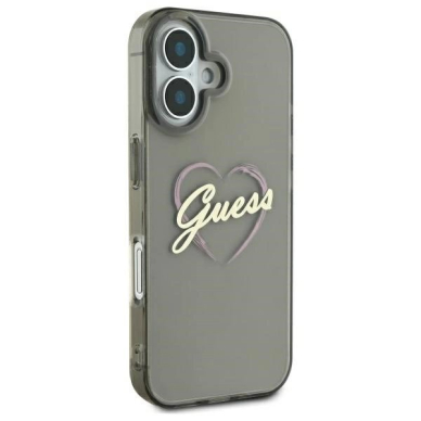 iPhone 16 Plus – Guess IML Heart dėklas - Juodas 3