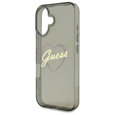 iPhone 16 Plus – Guess IML Heart dėklas - Juodas 5