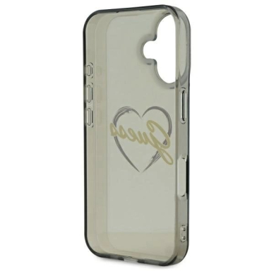 iPhone 16 Plus – Guess IML Heart dėklas - Juodas 6