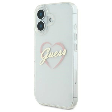 iPhone 16 Plus – Guess IML Heart dėklas - Skaidrus 1