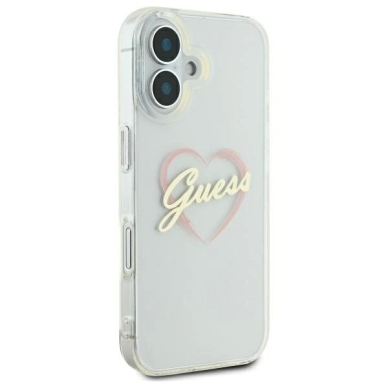 iPhone 16 Plus – Guess IML Heart dėklas - Skaidrus 3