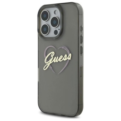 iPhone 16 Pro – Guess IML Heart dėklas - Juodas 1
