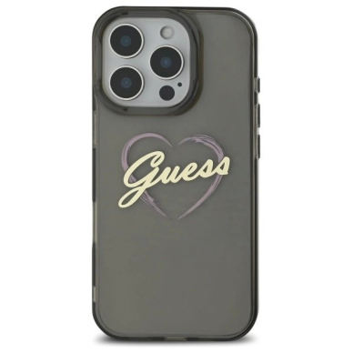 iPhone 16 Pro – Guess IML Heart dėklas - Juodas 2