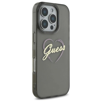 iPhone 16 Pro – Guess IML Heart dėklas - Juodas 3