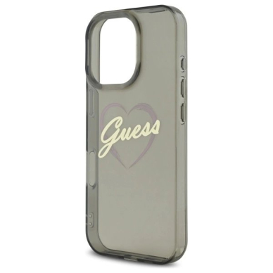 iPhone 16 Pro – Guess IML Heart dėklas - Juodas 5