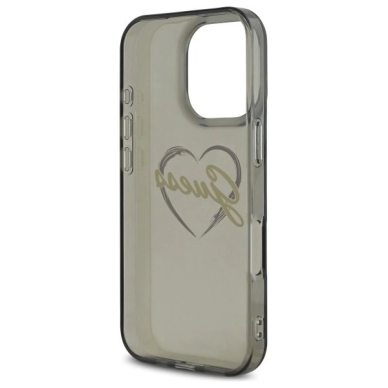 iPhone 16 Pro – Guess IML Heart dėklas - Juodas 6