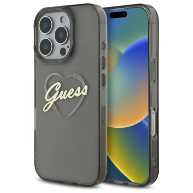 iPhone 16 Pro Max – Guess IML Heart dėklas - Juodas iPhone 16 Pro Max – Guess IML Heart dėklas - Juodas
