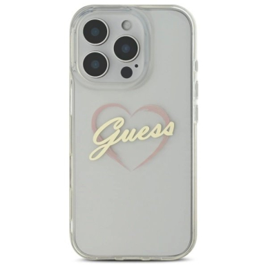 iPhone 16 Pro Max – Guess IML Heart dėklas - Skaidrus 2