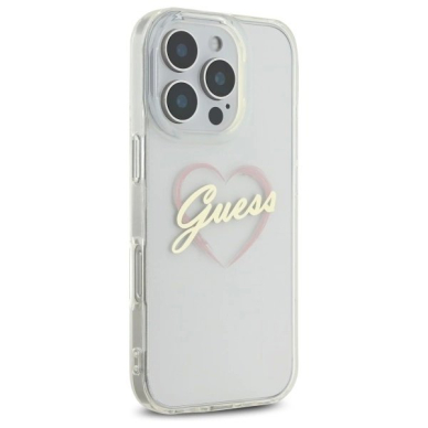 iPhone 16 Pro Max – Guess IML Heart dėklas - Skaidrus 3