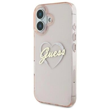 iPhone 16 Guess IML Heart dėklas - rožinis 1