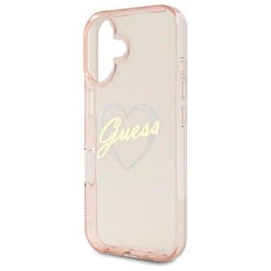 iPhone 16 Guess IML Heart dėklas - rožinis 5