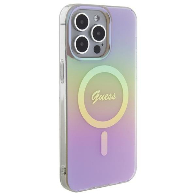 Dėklas Guess IML Iridescent MagSafe iPhone 15 Pro - Rožinis 3 Dėklas Guess IML Iridescent MagSafe iPhone 15 Pro - Rožinis 3