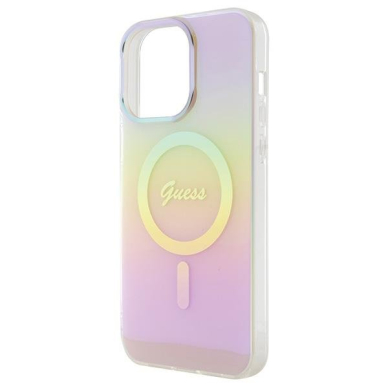 Dėklas Guess IML Iridescent MagSafe iPhone 15 Pro - Rožinis 5 Dėklas Guess IML Iridescent MagSafe iPhone 15 Pro - Rožinis 5