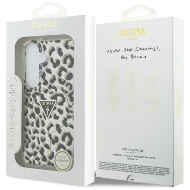 Samsung Galaxy S26 Guess IML Leopard Print Triangle MagSafe dėklas – juodas 7