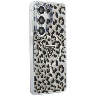Samsung Galaxy S26 Ultra Guess IML Leopard Print Triangle MagSafe dėklas – juodas 3 Samsung Galaxy S26 Ultra Guess IML Leopard Print Triangle MagSafe dėklas – juodas 3