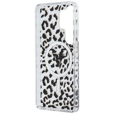 Samsung Galaxy S26 Ultra Guess IML Leopard Print Triangle MagSafe dėklas – juodas 6