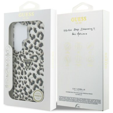 Samsung Galaxy S26 Ultra Guess IML Leopard Print Triangle MagSafe dėklas – juodas 7