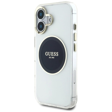 iPhone 16 Guess IML Metal Colored Circle Classic Logo MagSafe dėklas - juodas 1
