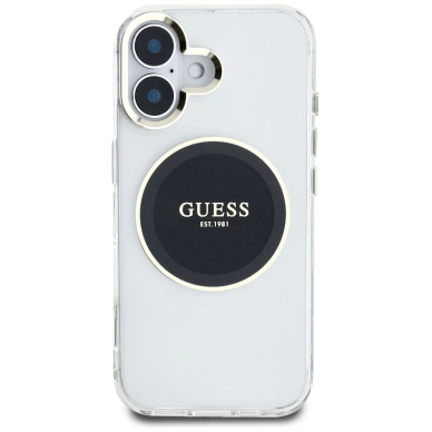 iPhone 16 Guess IML Metal Colored Circle Classic Logo MagSafe dėklas - juodas 2 iPhone 16 Guess IML Metal Colored Circle Classic Logo MagSafe dėklas - juodas 2